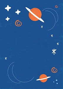 矢量儿童画太空宇宙背景素材