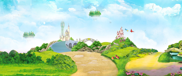卡通花园背景banner