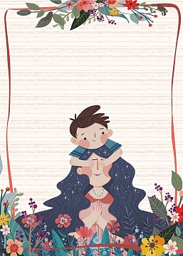 母亲节插画简洁海报背景模板