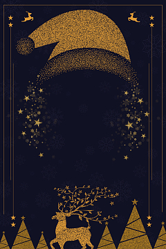 圣诞节卡通梦幻几何黑色banner
