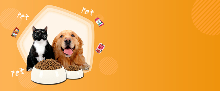 萌宠卡通黄色banner