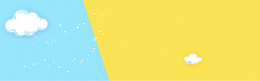 幼儿园卡通小清新蓝黄拼接海报banner