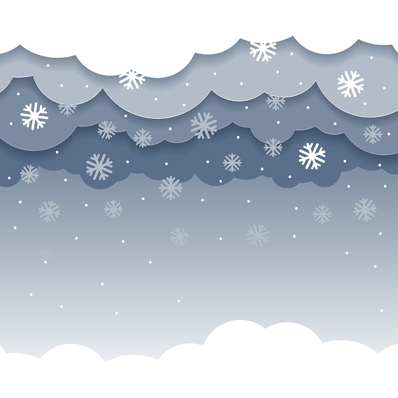冬季冬天圣诞节雪花云层蓝色背景图