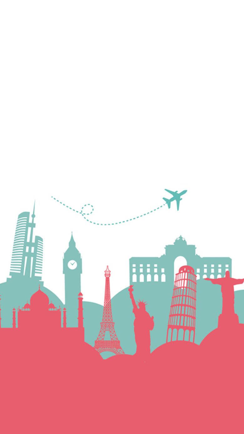 手绘旅游h5背景免抠素材免费下载_觅元素51yuansu.com