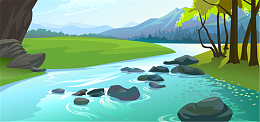 树林小溪背景