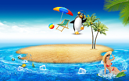 水上乐园夏季促销广告海报背景素材