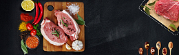 上等猪腿肉简约黑色质感banner