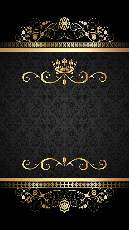 黑色欧式花纹H5背景