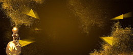 开幕式商务科技鎏金黑金色banner