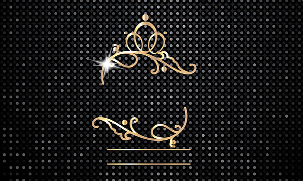 金色花纹黑色大气满底圆点矢量背景