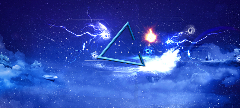 男神大气三角云层蓝色背景