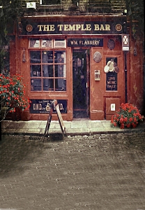 城市街头美食店文艺海报背景