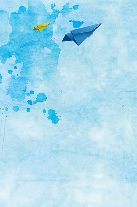 手绘清新纸飞机海报背景