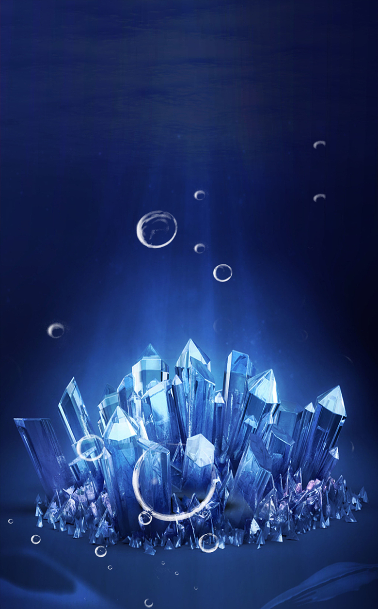 蓝色冰块冰雕海报背景