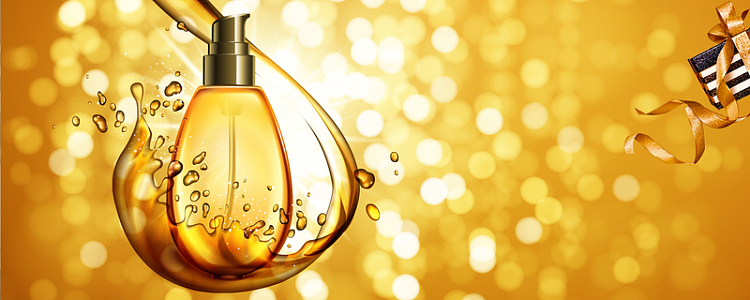 高端化妆品大促销灯光大气质感金色背景