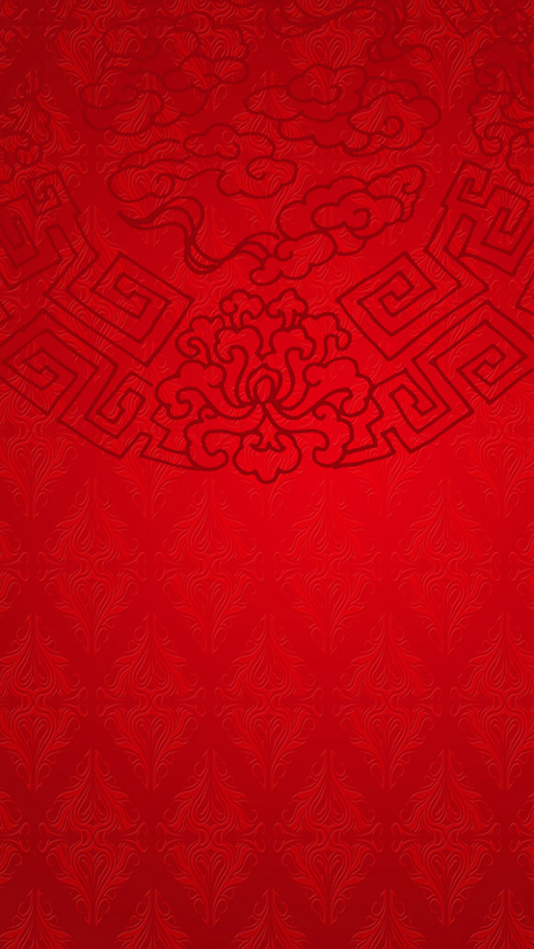 中国风花纹纹理红色h5背景素材