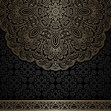 金色花纹黑色背景