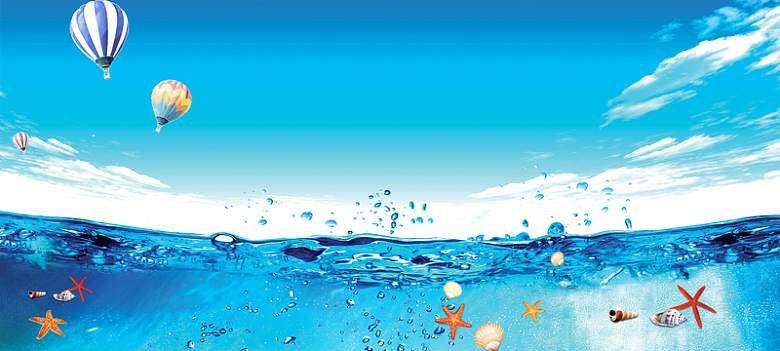 海底世界大气文艺海洋蓝色背景