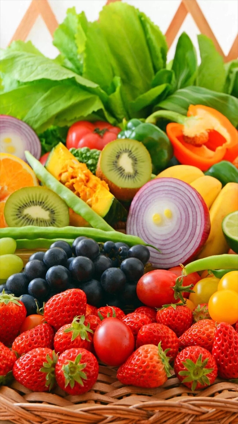 彩色水果蔬菜H5背景