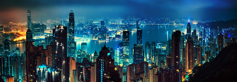 香港繁华夜景风光全景摄影高清图片