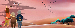 重阳节文艺夕阳紫色banner