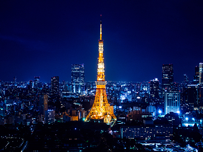 日本东京她夜晚背景