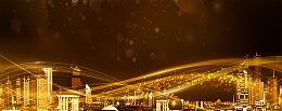 城市大气鎏金质感黑色banner