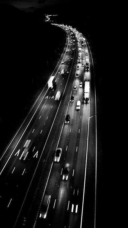 黑白道路h5摄影素材