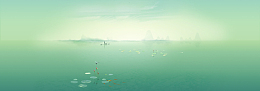 治愈系湖畔banner背景