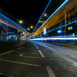 城市夜景道路光影