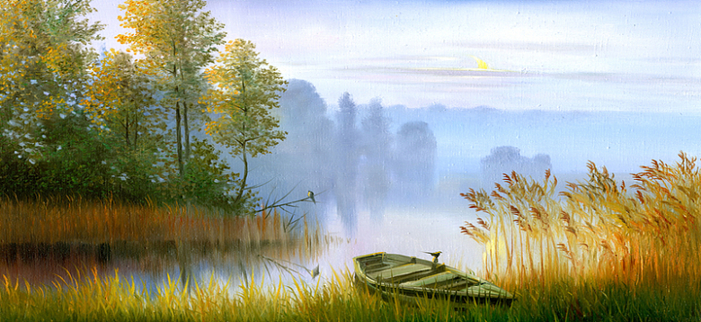 秋季油画背景图