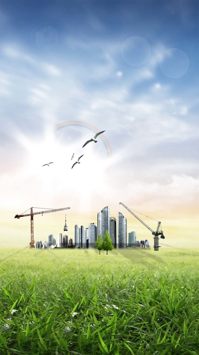 建筑地产施工草坪h5背景