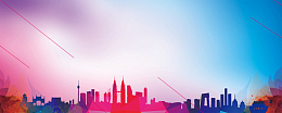 城市风光几何渐变五彩banner