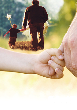 父亲节大手拉小手背景素材