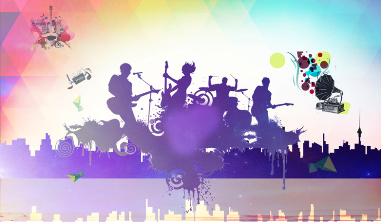 激情剪影青春音乐会海报背景素材