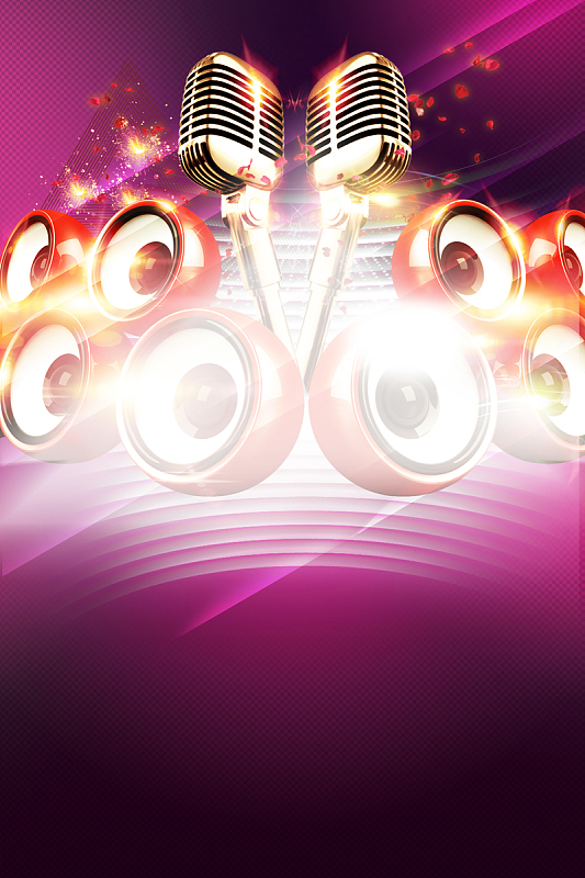 音箱话筒炫丽网络主播海报背景素材