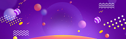 嘉年华卡通彩球紫色banner
