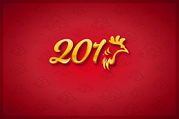 红色金鸡2017新年背景素材