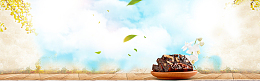 文艺阿娇促销双11景色绿叶banner