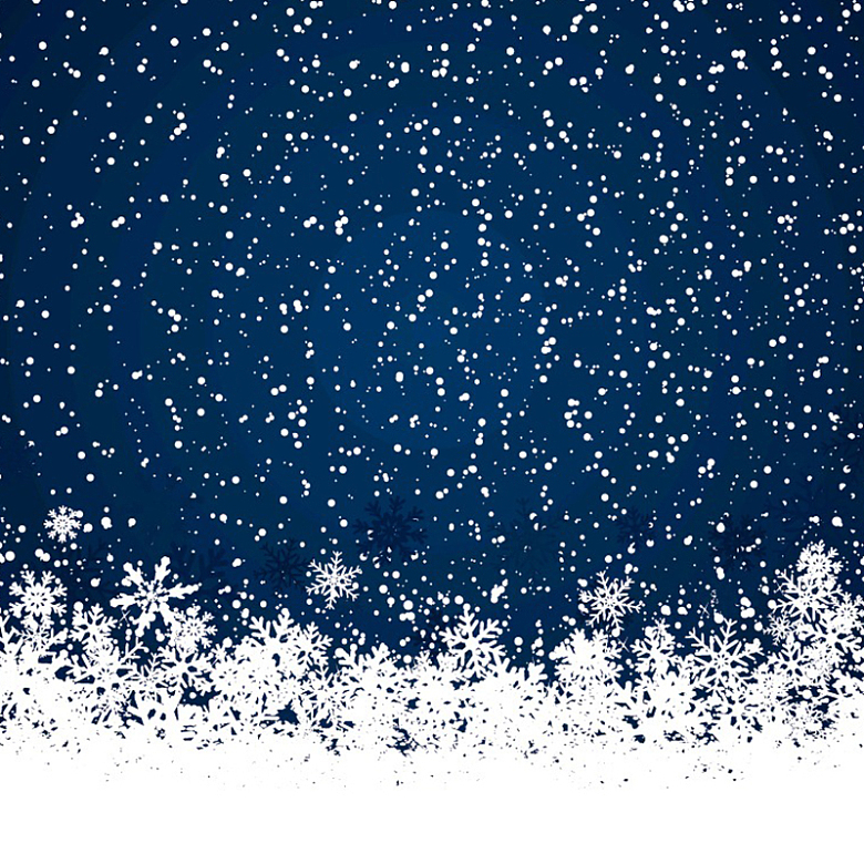 圣诞夜雪花纷飞蓝色背景图