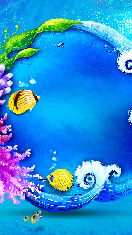 海洋主题促销psd分层h5背景