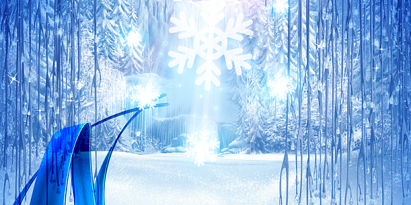 冰雪冬季旅游蓝色背景