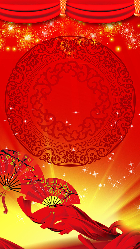 鸡年新春贺岁psd分层H5背景