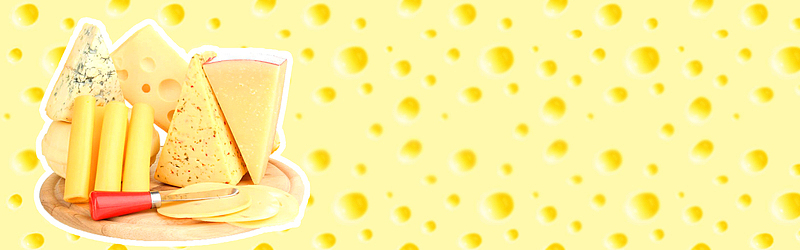 浓情芝士卡通美食黄色banner