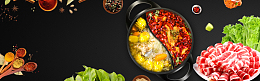 鸳鸯火锅简约黑色banner