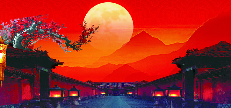 淘宝中国风红色背景