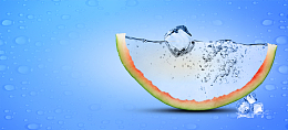 水果大气清新简约蓝色banner