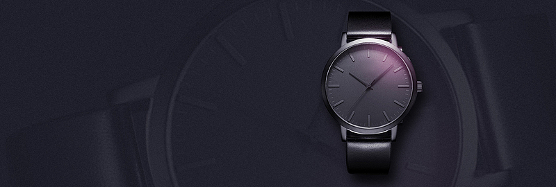 新款运动时尚手表促销黑色banner