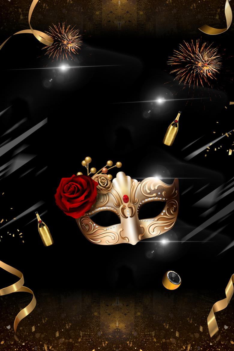 面具激情酒吧夜店彩页海报背景素材