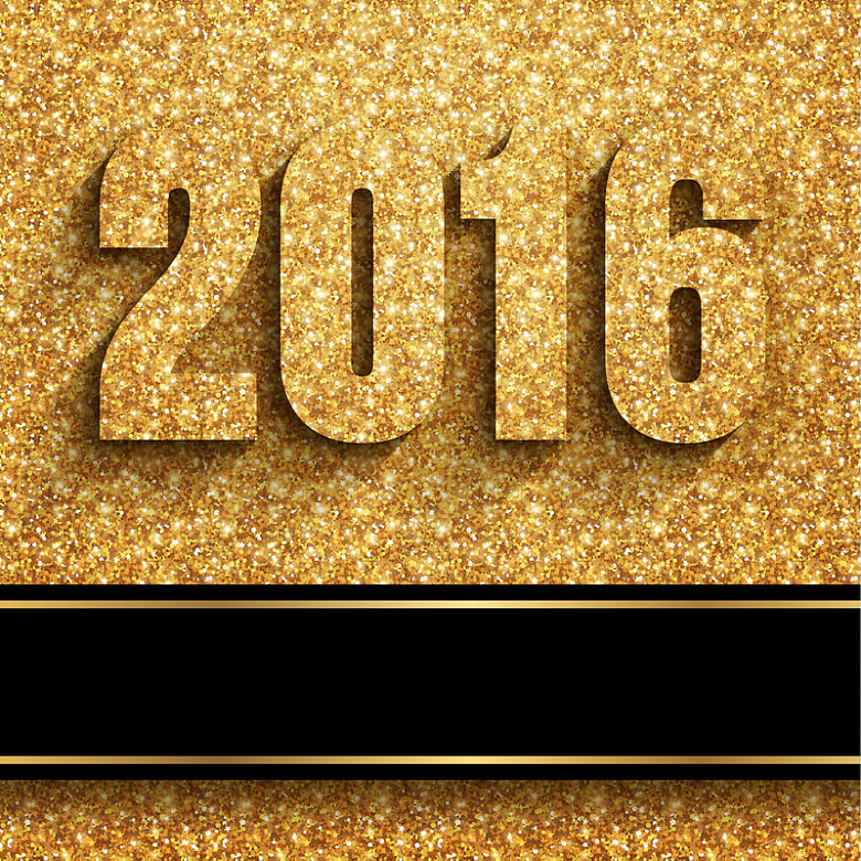 金色2016新年矢量背景